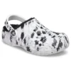 Baya Lined Clog Fleece Lined Unisex White Gray Slippers “White Grey”