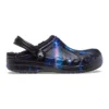Baya Lined Fuzzy-Strap Galaxy Clogs “Black Multi”