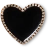 Black Heart with Gold Outline Jibbitz™ Charms