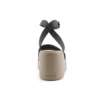 Brooklyn Ankle Strap Wedge Sandals “Black Beige”