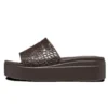 Brooklyn Croco Shine Slide Sandals “Espresso”