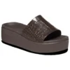 Brooklyn Croco Shine Slide Sandals “Espresso”