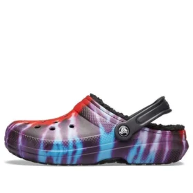 Classic Tie Dye Stay Warm Cozy Crocs Sports Slippers Unisex Purple Red