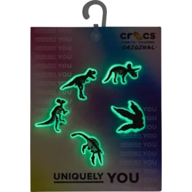 Glow in the Dark Dino 5 Pack Jibbitz Shoe Charm