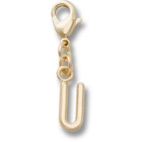 Gold Letter U Charm Jibbitz™ Charms