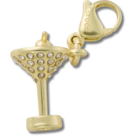Gold Martini Charm Jibbitz Charm