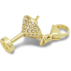 Gold Martini Charm Jibbitz Charm