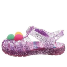 Isabella Glitter Flat Sandals “Purple Pink”