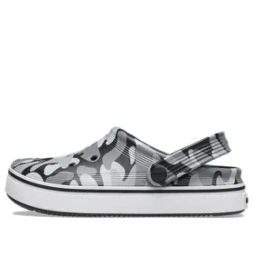 Off Court Printed Clogs “Grey Black White”