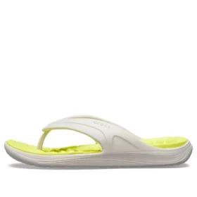 Reviva Stylish Upper Round Toe Flip Flops “White Yellow”